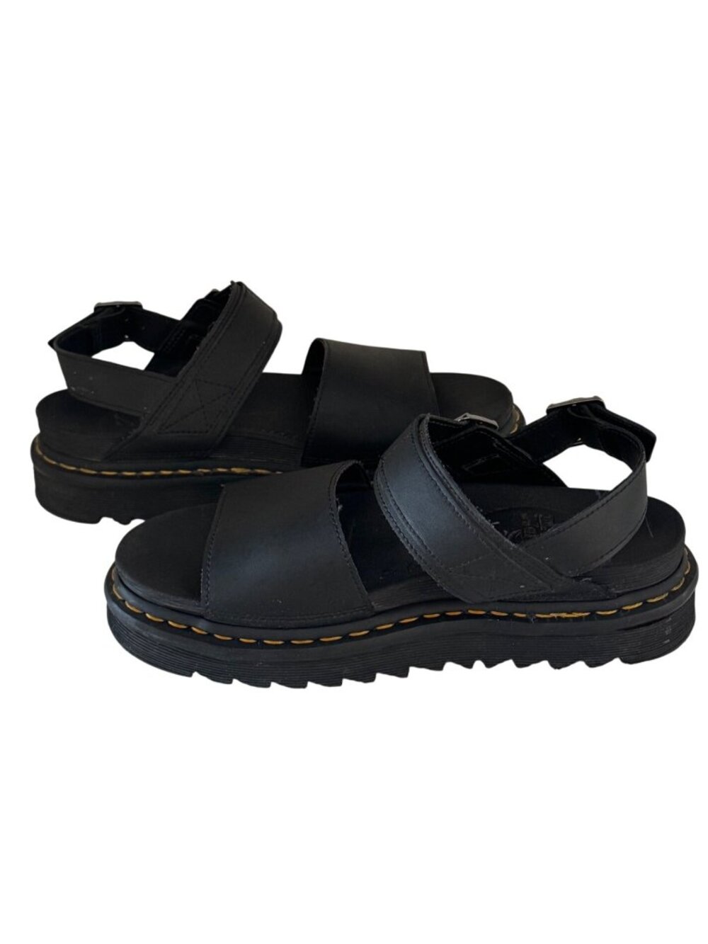 Dr. Martens Voss Black Leather Platform Sandals Buckles Size 9 US Womens - Picture 7 of 7